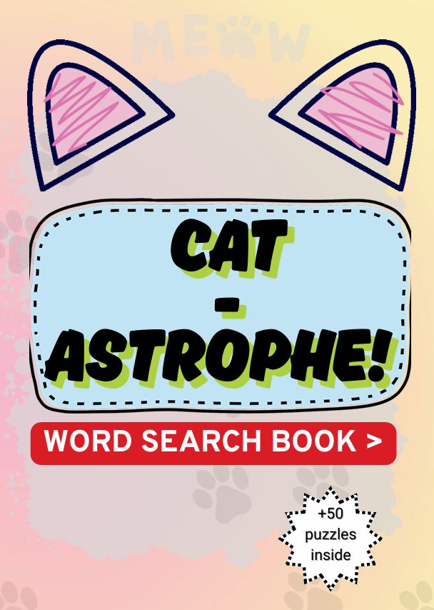 CAT-ASTROPHE Word Search Book: A Hilarious and Challenging Puzzle Book for Cat Lovers of All Ages cover